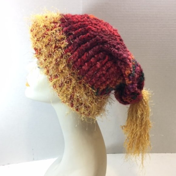 Multi-colored Hand Crocheted Winter Hat - Picture 1 of 9